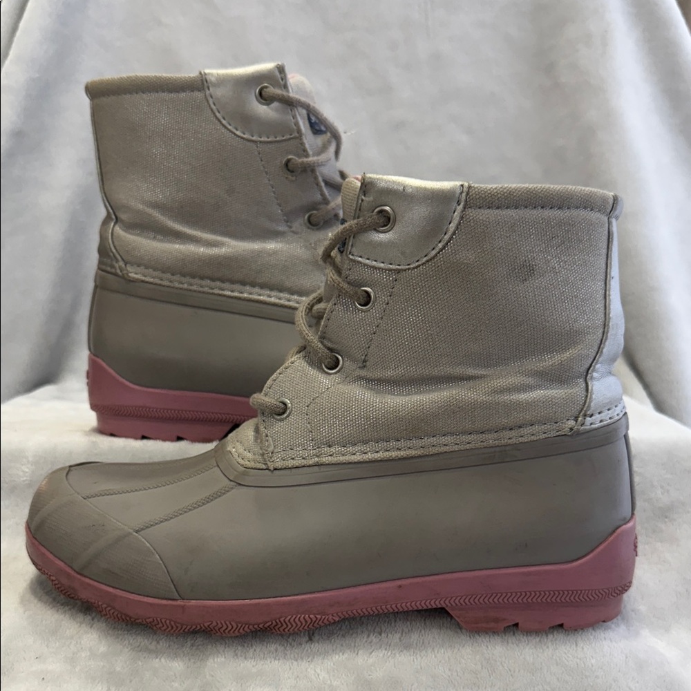 Sperry Kids Boots in Gray and Pink - Size 4